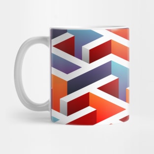 Blue, Orange and Red 3D Maze Mug